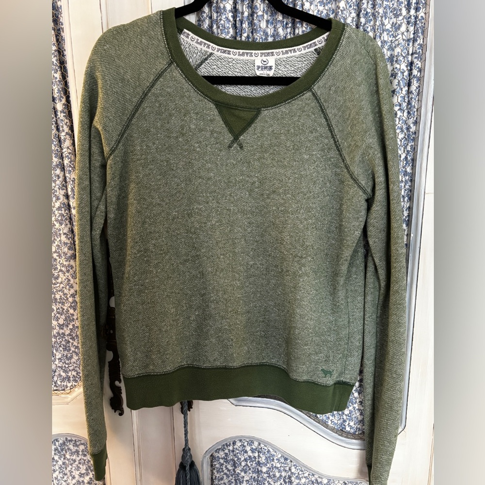 Victoria's Secret Pink Olive Crewneck